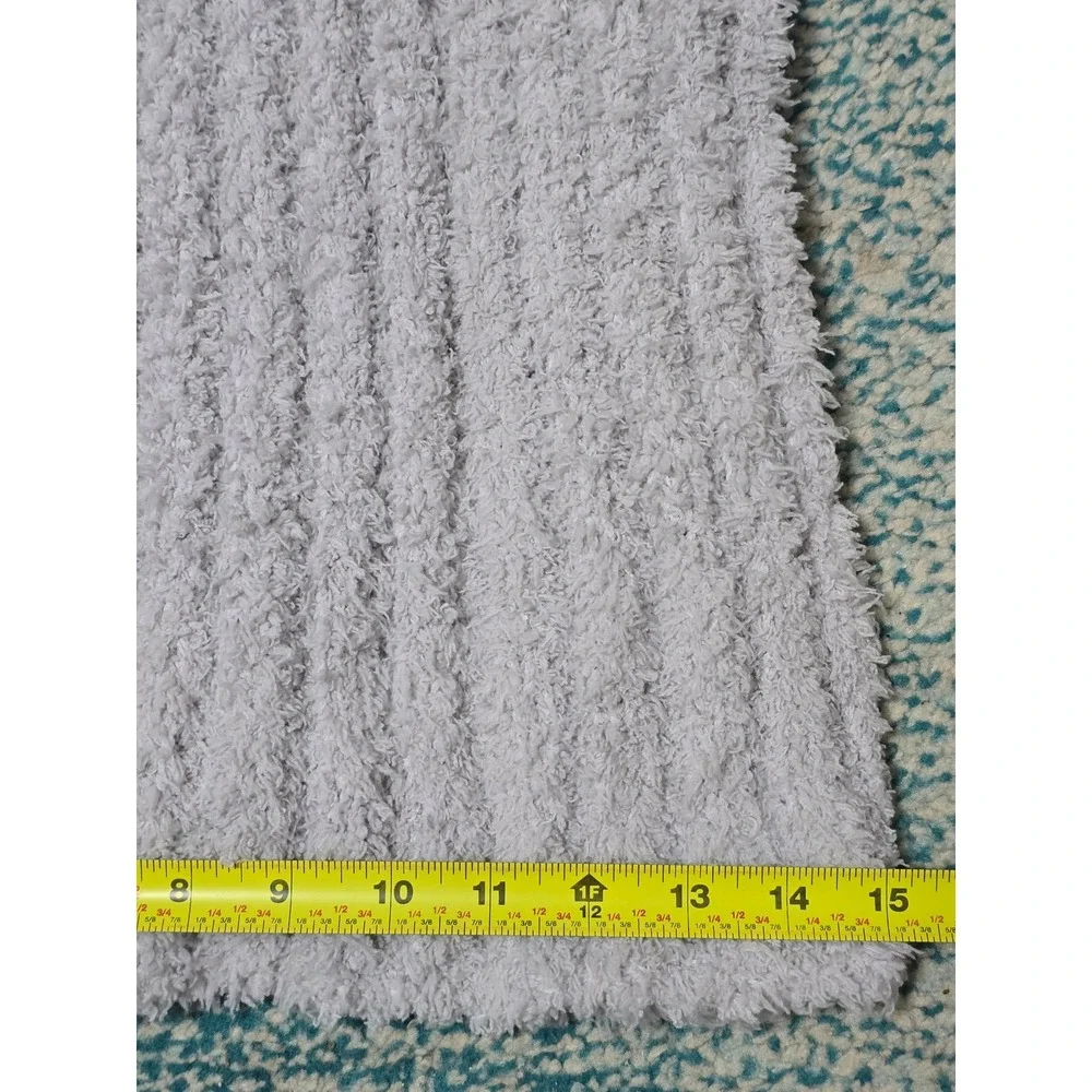 Cozy Fuzzy Knit‎ Scarf Light Grey Soft Plush Warm Winter Accessory (AC)